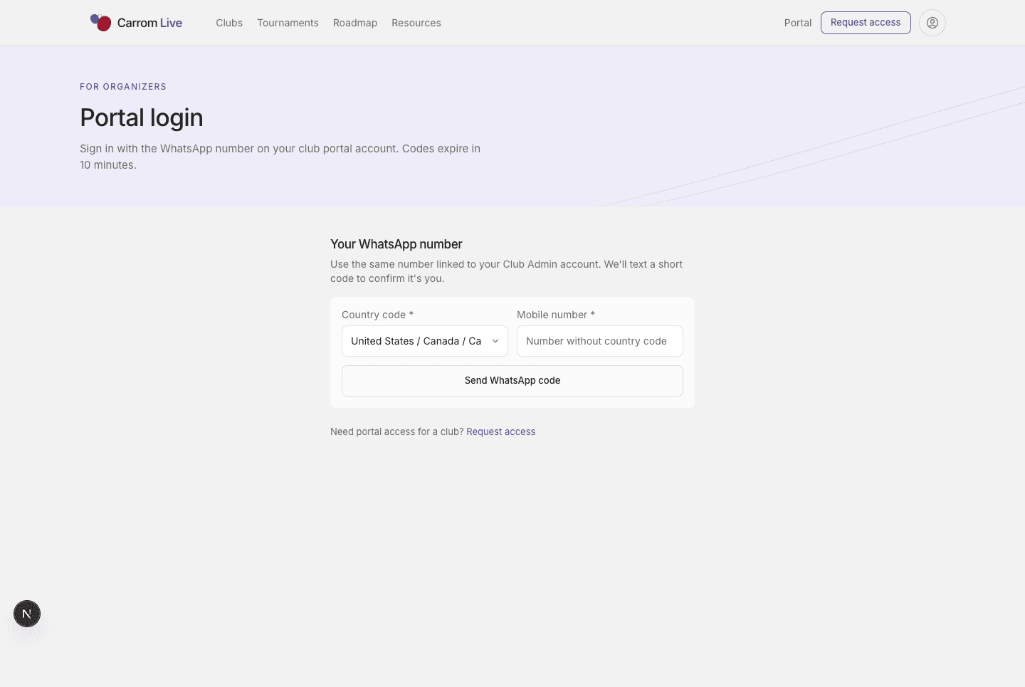 Portal login