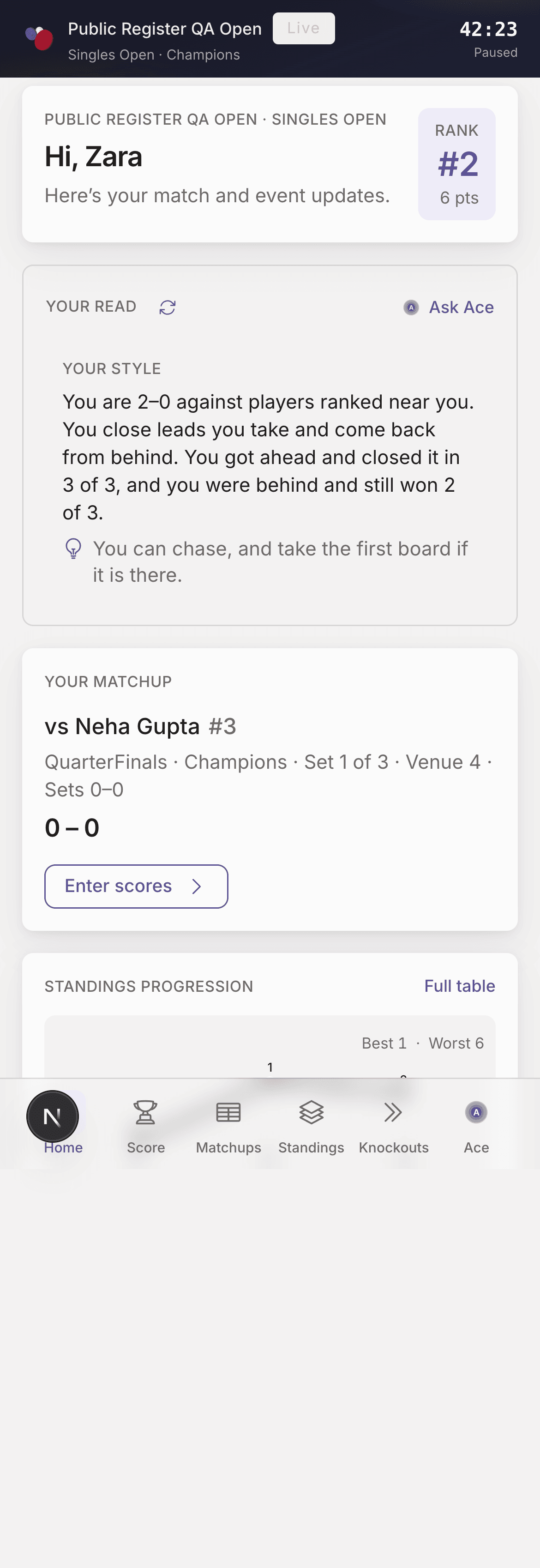 Score link Home (mobile)