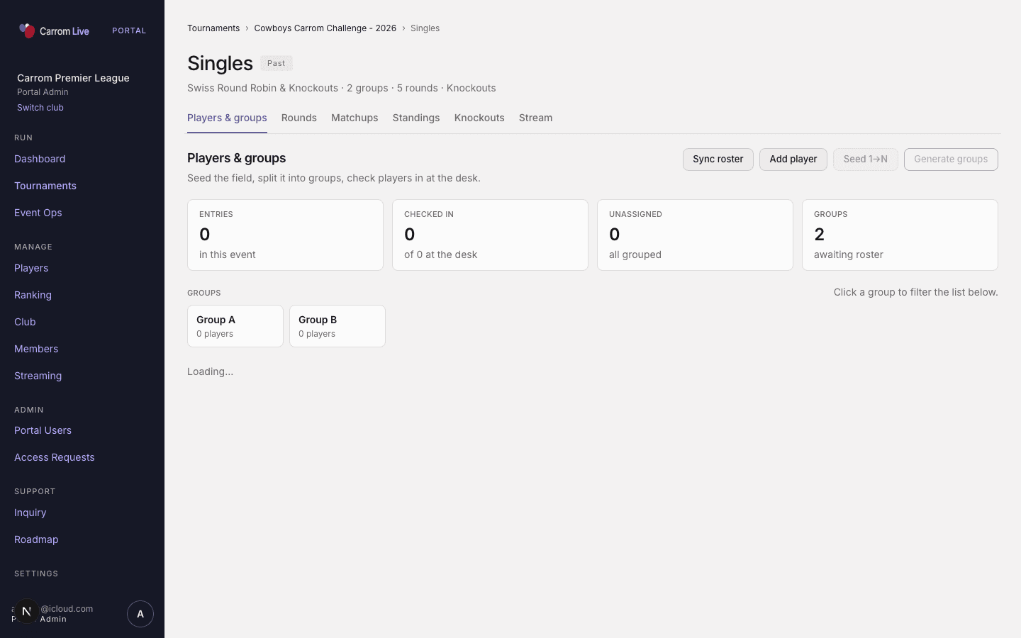 Singles — Players & groups